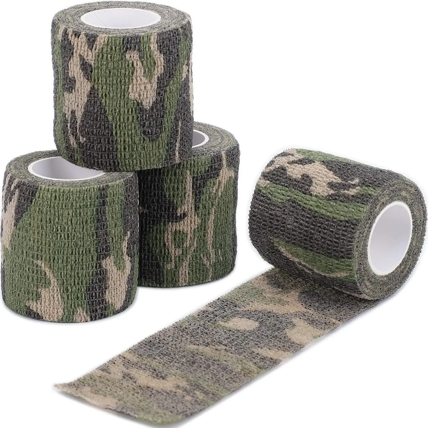 Stretchy Adhesive Support Sports Camo Tape Wrap, 4/10 Rolls Self-Adhesive Bandage for Outdoor Fishing, Forest Climbing, 2.0in x 14.76ft for Range Finder, Camera, Flashlight, Biking Bicycle, Stretchy Adhesive Support Sports Tapes