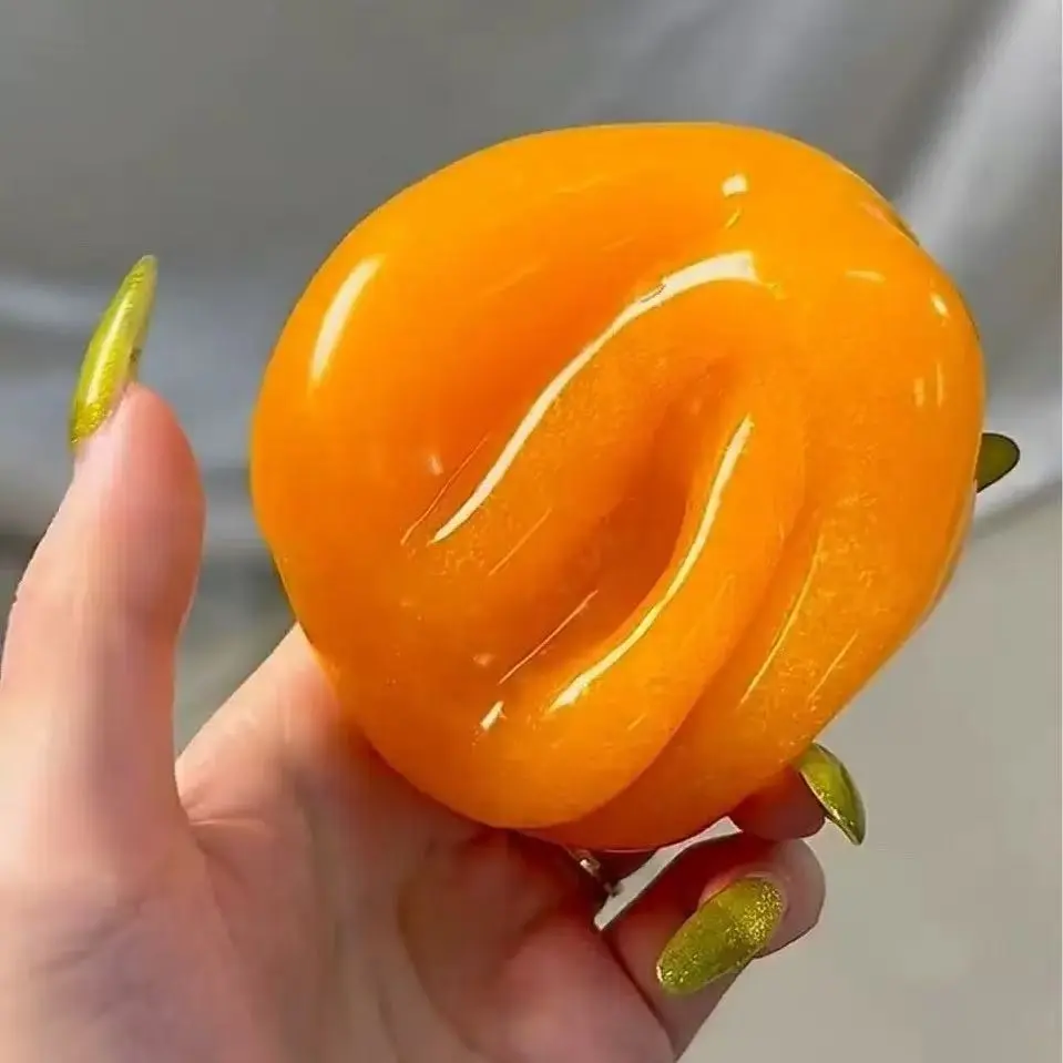 Orange Juice Ice Slushie - Malleable, soft and stretchy Squishy Stress Relief ball with playful fun, perfect for collectors and a creative gift for all toy enthusiasts