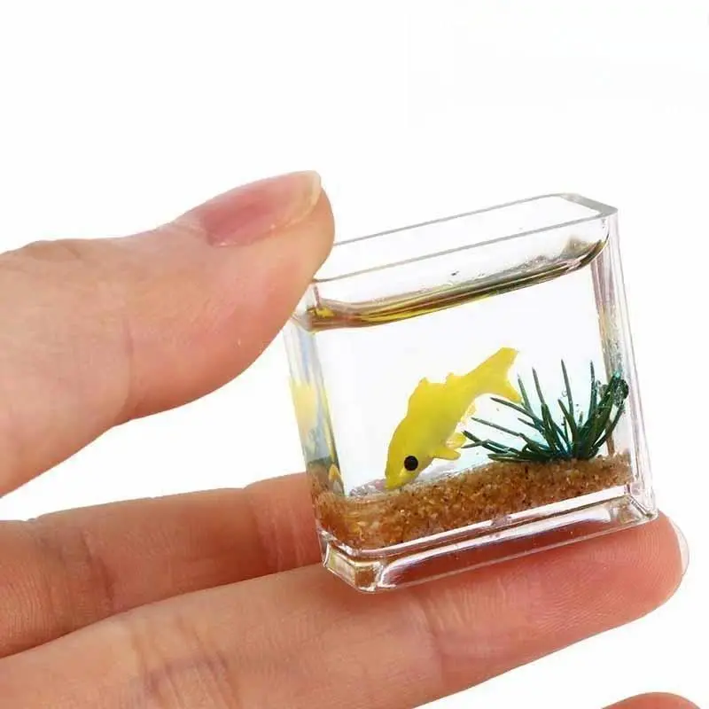 Mini Fish Tank Micro Landscape Glass, 1 Count DIY Mini Fish Tank Ecosystem Bottle, Desktop Decoration for Garden, Doll House, Home Decor, Shrimp Tanks, Aquariums