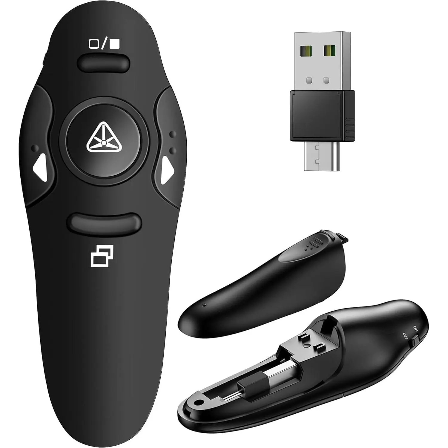 Presentation Remote Clicker, USB A & USB C  Presenter for PowerPoint Presentation Remote, RF 2.4GHz Slide Advancer for , Keynote, , Laptop