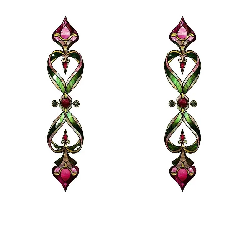 2Pcs Vintage Stained Glass Window Film – European Heart Pattern Removable Window Cling, Floral Privacy Decorative Glass Sticker for Door & Bathroom Home Decor, Back-To-School Room Upgrade
