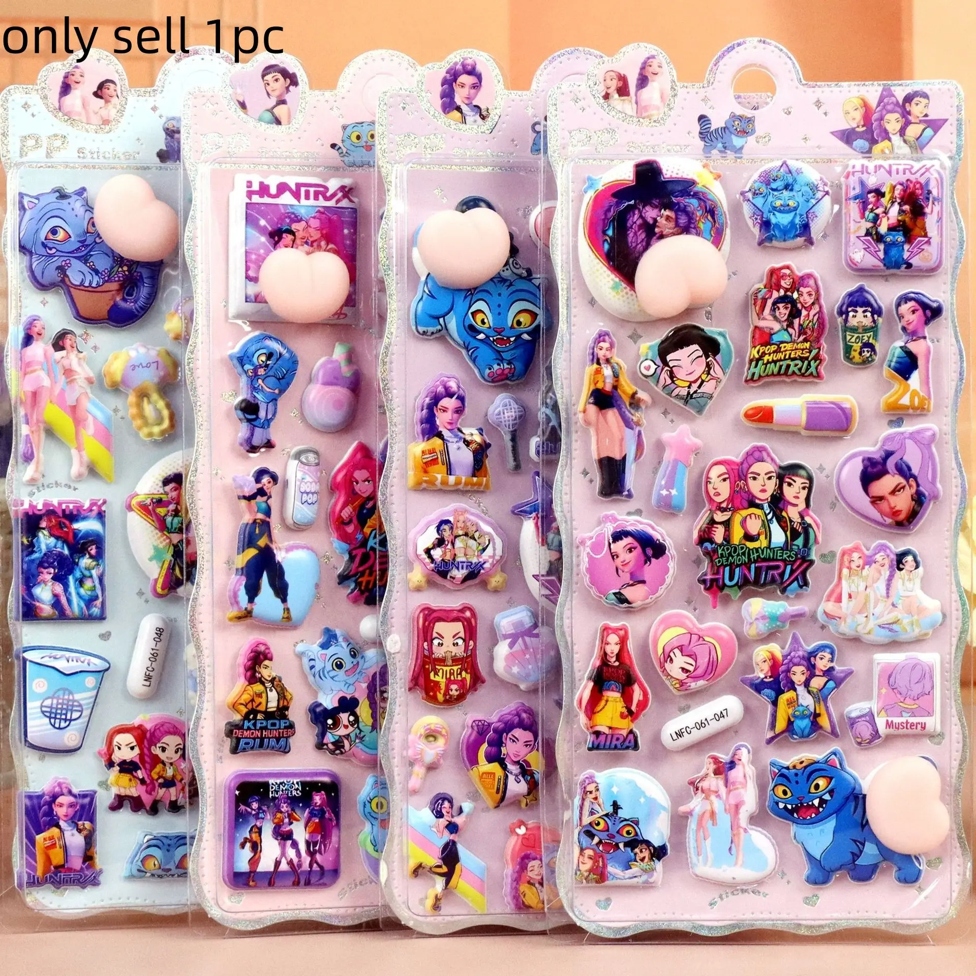 2026 Cartoon 3D Exorcist Girl Stickers for Singing Girls, Soft Peach Red Hips, Raised Bubble Stickers for Children's DIY Scrapbooks, Waterproof Stickers for Water Bottles and Laptops, Perfect Party Supplies and Classroom Rewards