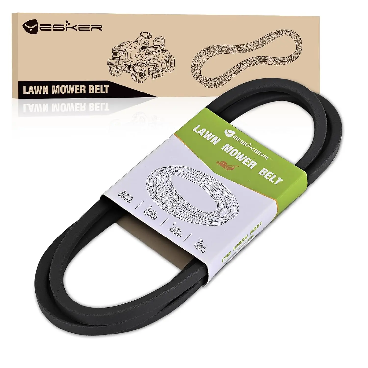 Yesker Durable Rubber Coated Aramid Cord Mower Drive Belt, 0.5x95 in High Tensile Strength Double Wrap Deck Belt, Easy-to-Replace OE# Replacement 532144959/144959D/21547027/24690 for Husqvarna Poulan AYP Craftsman LT1000/LT2000/LT3000 Mower Decks, 95X0.5
