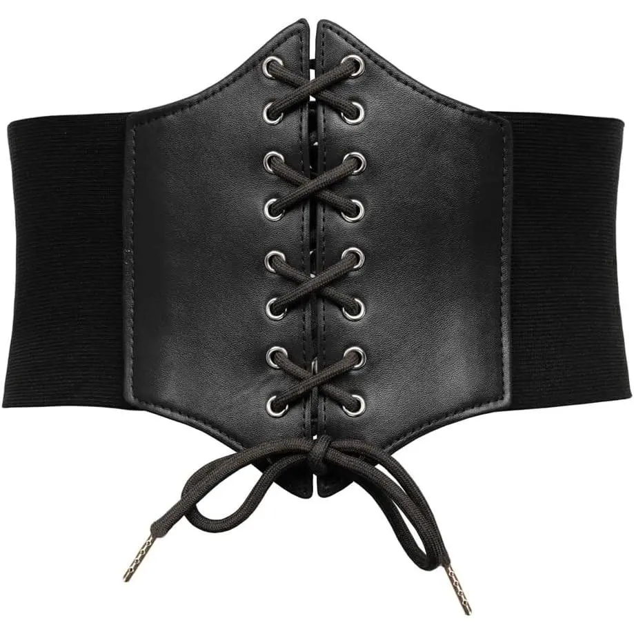 Lace-up Cinch Belt Tied Corset Elastic Waist Belt