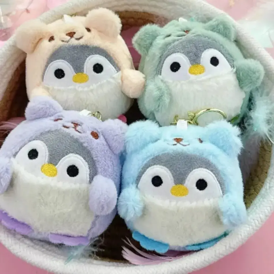4‑Pack Cute Penguin Plush Toy Charms, Gift & Party Favor Essentials, Soft Fluffy Animal Keychain Pendants, Multi‑Holiday Ornaments for Birthday, Christmas, Valentine’s Day Gifts & Party Favors