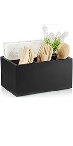 Mail Organizer, Mail Holder with Slots, Mail Basket for Wall Table Countertop, Wood Desk Mail Organizer, Black Envelope Holder for Home Office Decor