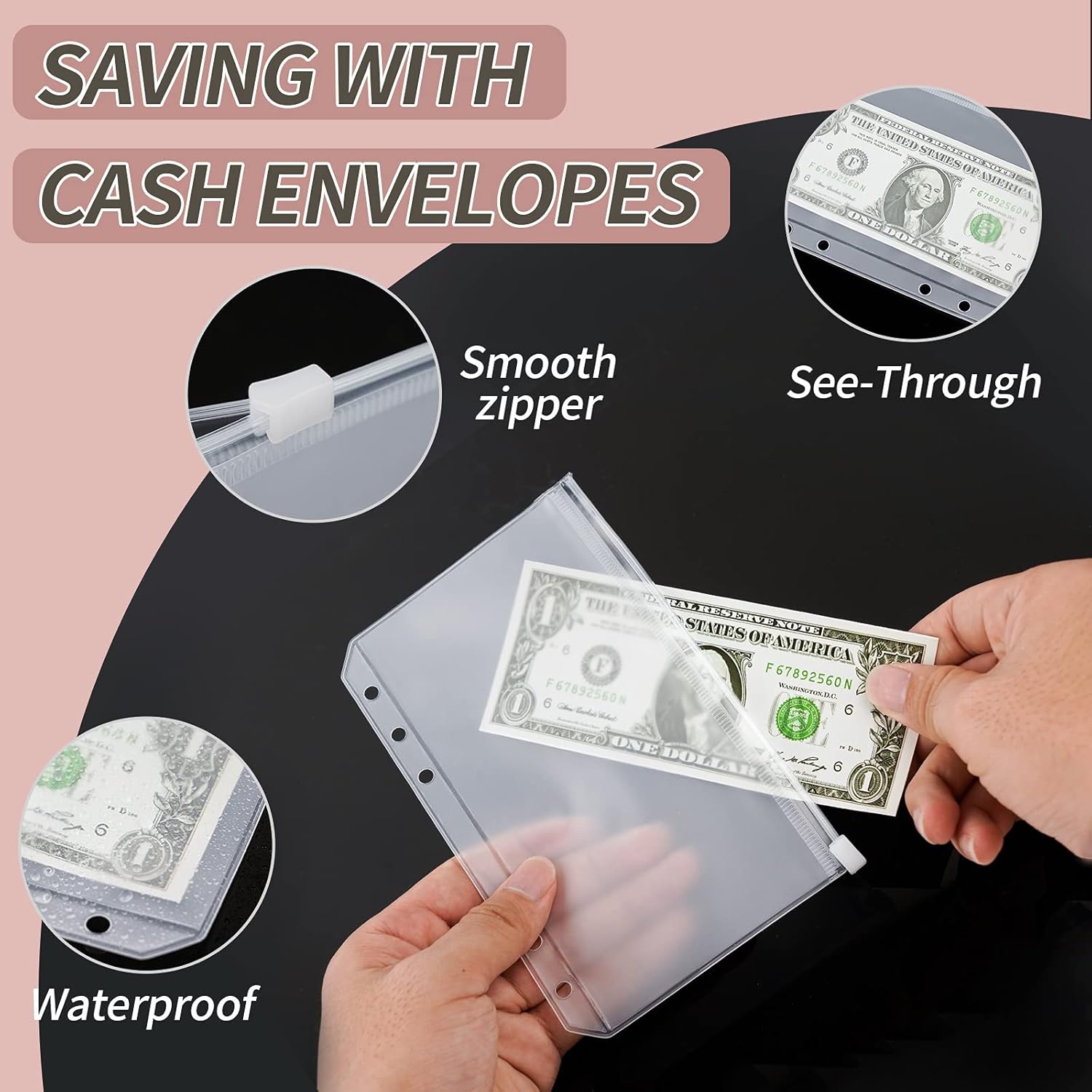 70 count A6 Expense  6-Hole Punched Budget Sheets Include 60 count Expense  Budget Sheets 6 count 6 Holes Zipper  Envelopes 4 count 6 Ring Notebook Card Binder Pockets