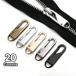 20PCS Detachable Zinc Alloy Zipper Pulls, 0.5g Per Piece, Premium Replacement Zipper Heads, Easy-to-Use Repair Accessories for Most Zippers