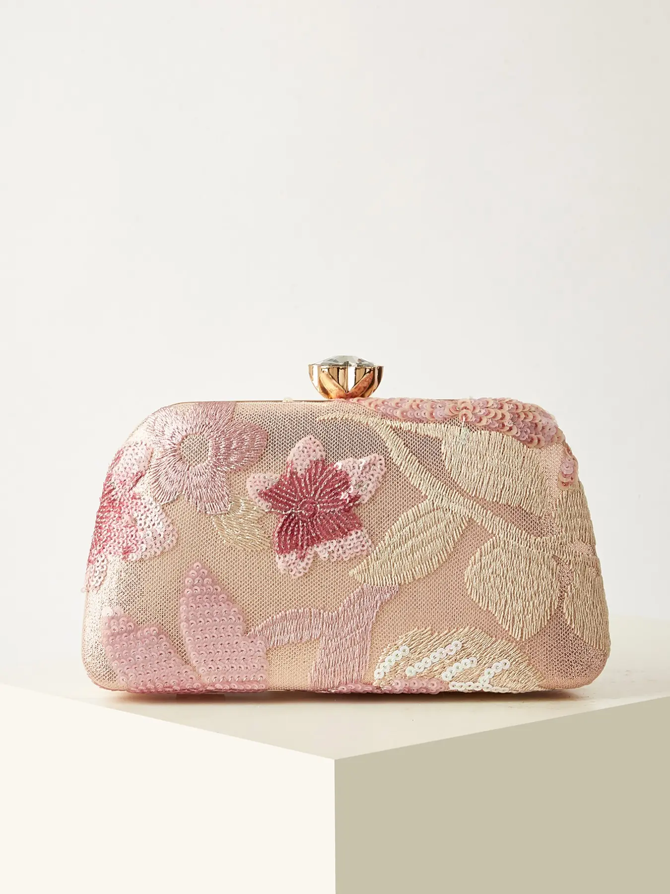 Women's Floral Handbag, Luxury Evening Bag with Sequins, Detachable Strap, Perfect for Weddings and Parties, Elegant Party Clutch
