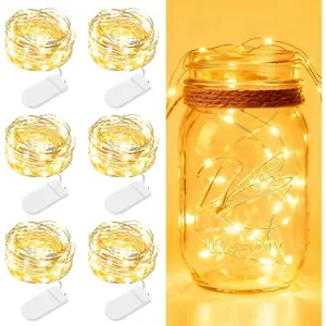 6 Pack Fairy Lights Battery Operated - 7ft 20 LED Twinkle Lights Copper Wire Mini String Lights Firefly Lights for Mason Jars DIY Crafts Christmas Wedding Party Centerpiece Table Decor, Warm Whitefidget toys