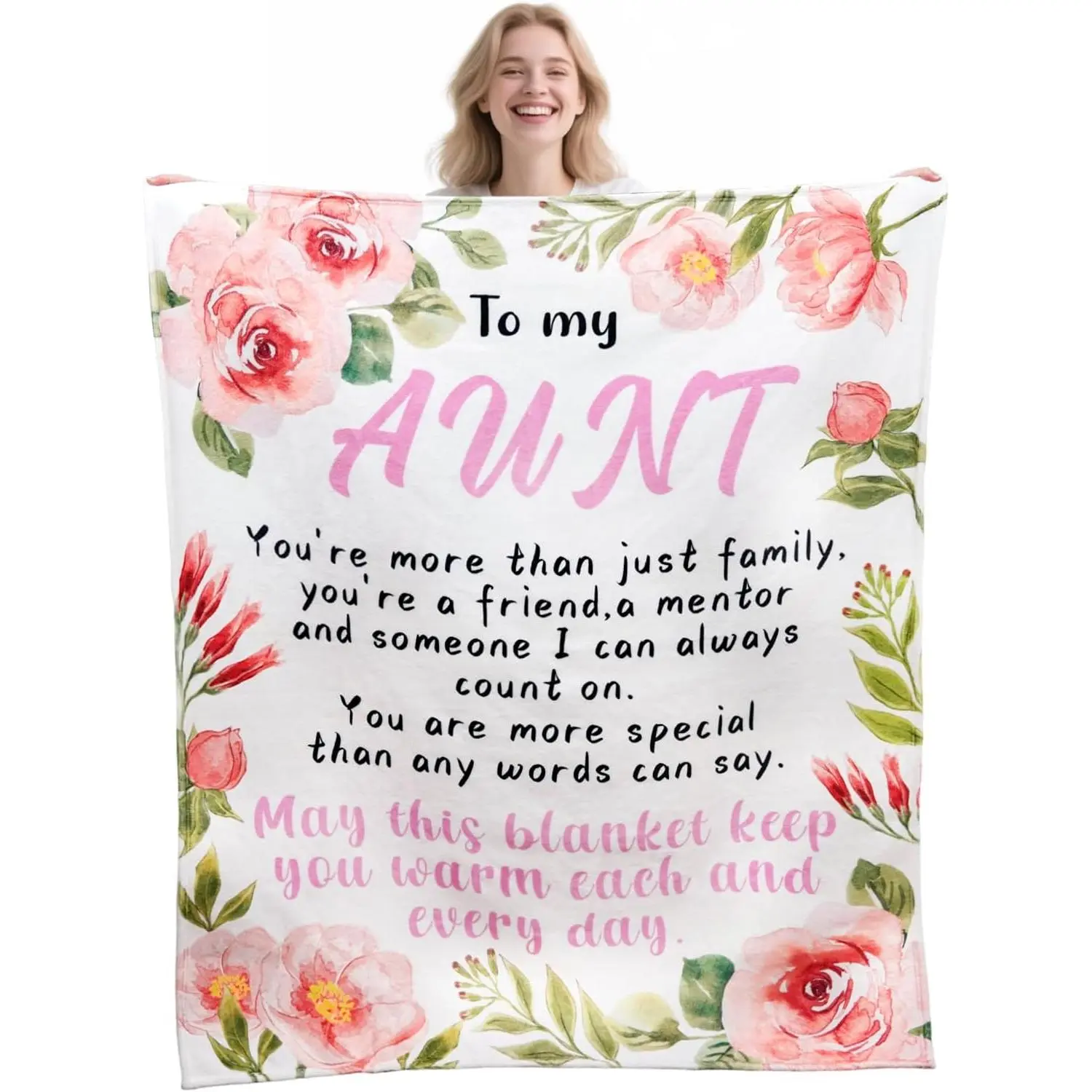 Aunt Gifts for Women Aunt Blanket from Niece Aunts Soft Warm Throw 50 x 60 Inch for Bed Sofa Office