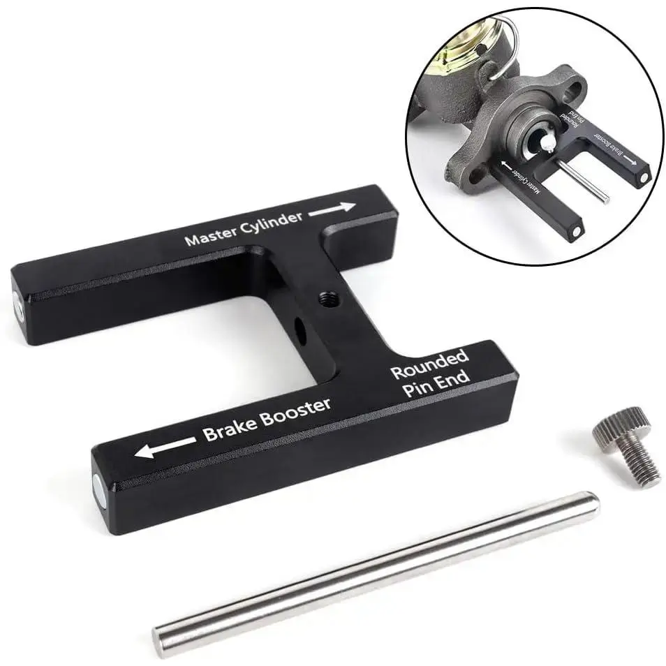 Brake Adjustment Tool, Brake Booster Rod Adjustment Tool, Brake booster with master cylinder,Pushrod Power For Adjustable Braking Distance of Brake Pedal(N48 Magnetic CNC Aluminum)