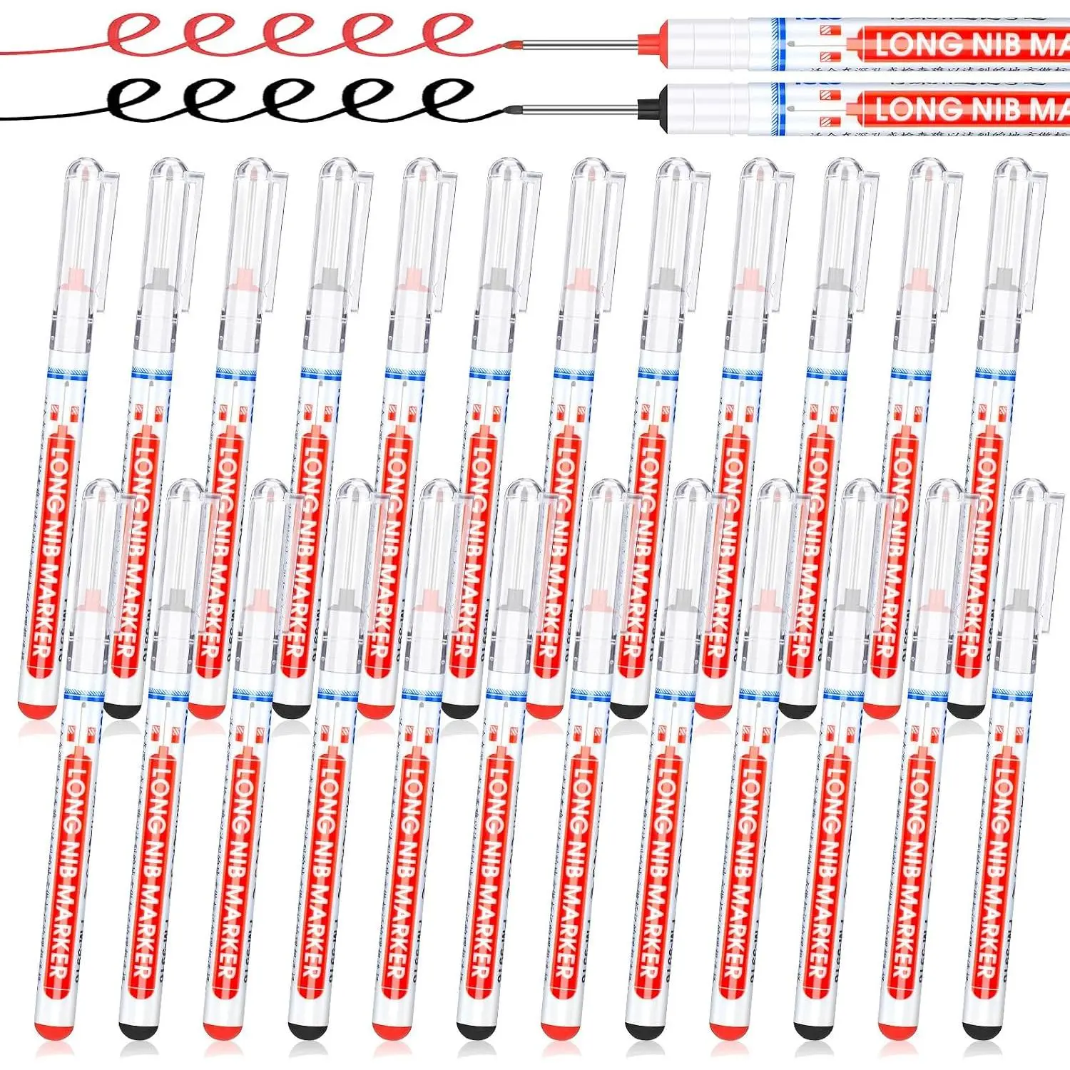 8 count 24 count Long Nib Marker Deep Hole Scriber Pen, Red,Black,Blue