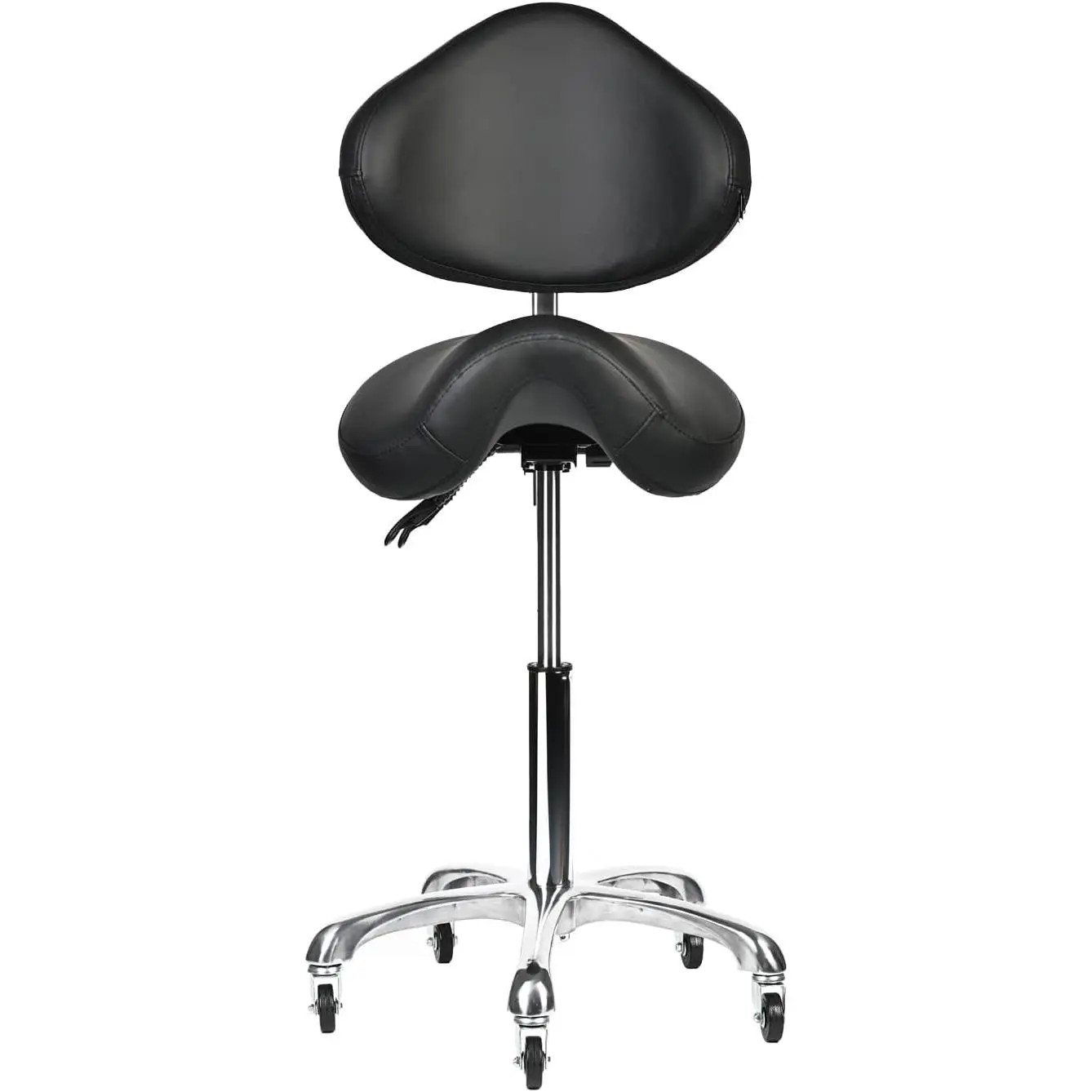 Saddle Stool Rolling Chair with  Support Swivel Adjustable Height  Thick Seat Cushion with Wheels for  Lash Tech Esthetician  Artist Salon Hair  Stylist Black