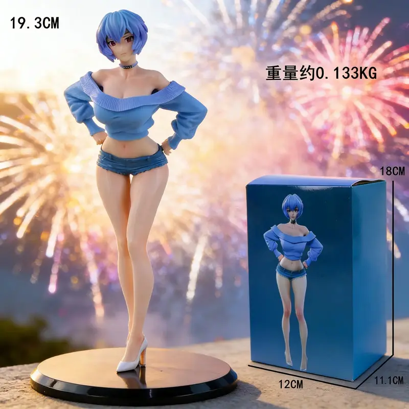 Neon Genesis Evangelion Ayanami Rei Casual Wear Anime Action Figure, Collectible Action Figure for Toy Collectors, Gifts for Anime Fans, Anime Action Figures, Collectible Action Figures
