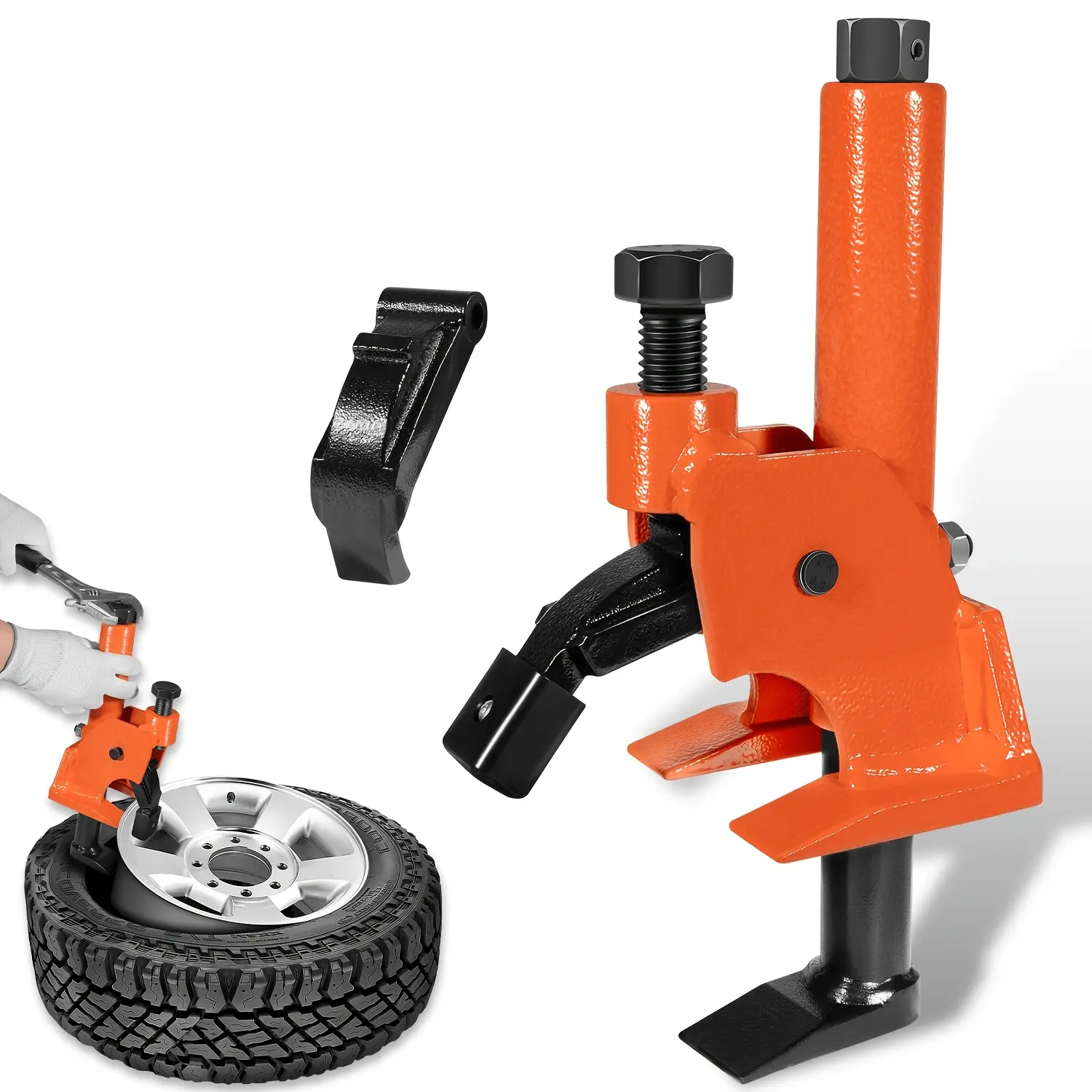 BANDESUN Portable Tire Bead Breaker Mounting Tool, Industrial Grade Jack Accessory for 8" to 16" Tire Manual Changer, Two Tire Bead Hook Shapes Available, 10" Hand Bead Breaker Portable Tool, Perfect for Auto Repair Shops and Home Garages