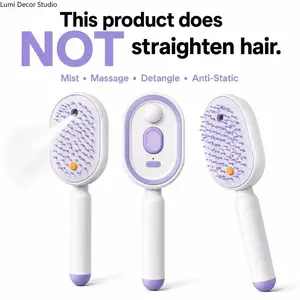 Electric Scalp Massage Hair Brush with Spray Function, Air Cushion Comb Featuring Anti Static Smoothing, Volumizing and Easy Cleaning Design