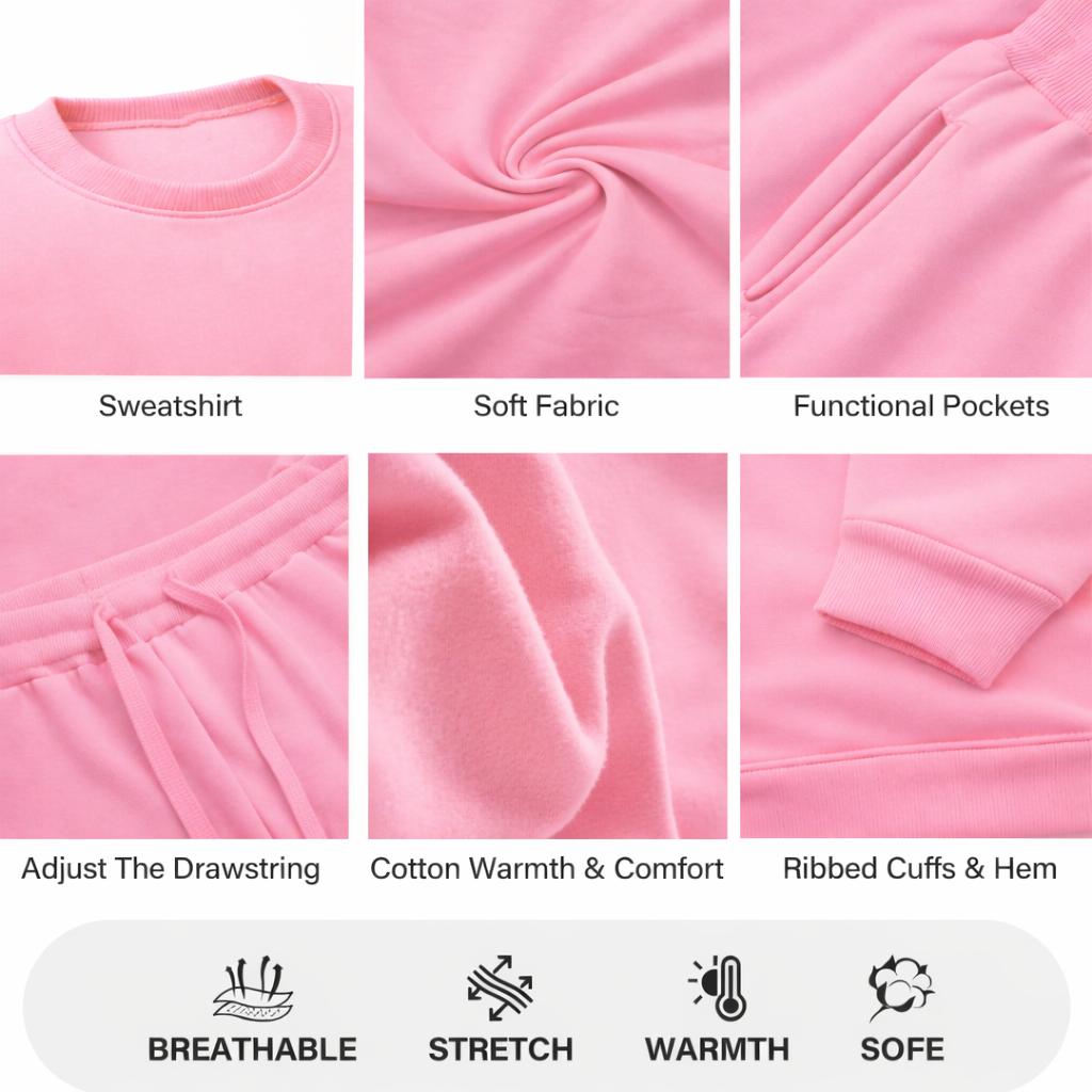 Women's Gradient Letter Print Crewneck Sweatshirt and Drawstring Track Pants Set, Casual Sportswear, Long-Sleeve Round Neck Top and Pants, Suitable for Spring, Autumn and Winter, Everyday Wear