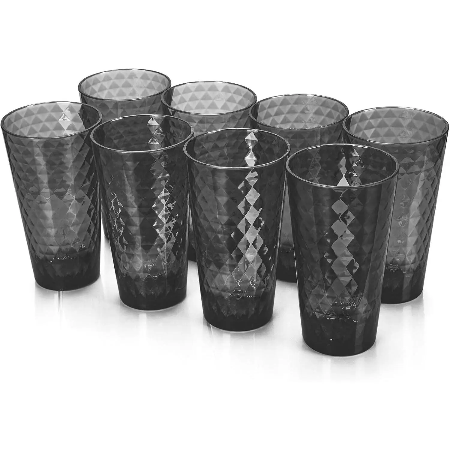 BPA-Free Plastic Tumblers 8 Pack 22oz | Reusable Dishwasher Safe Stackable Shatterproof Cups for Restaurant, Home, PartyGift