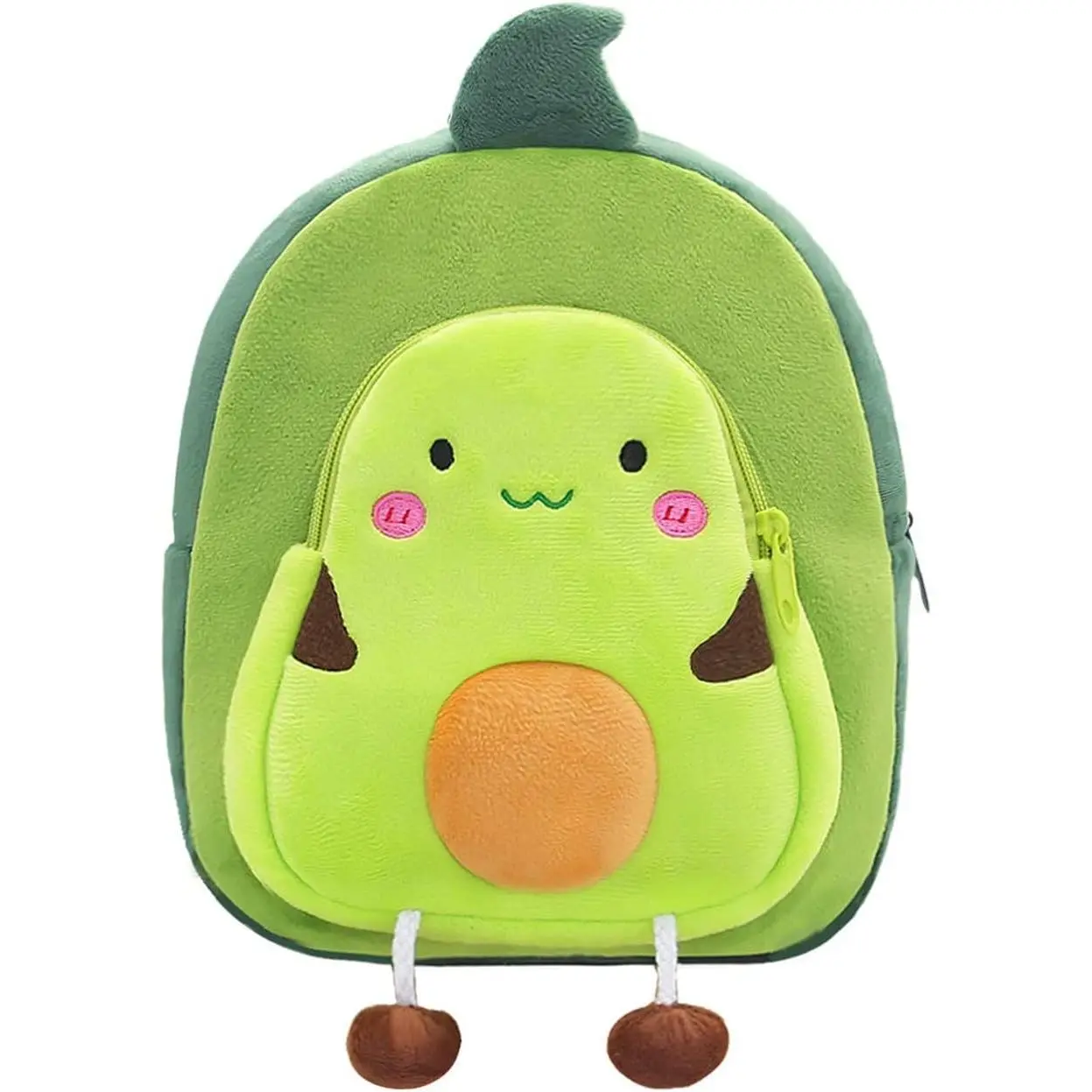 Plush Avocado Cartoon Backpack for Toddlers (2-6 Years), Polyester Kids' Top Handle Mini Travel Bag, Hand Wash Only (24*10*26 cm) for Zoo Trips, Casual, Going To The Zoo