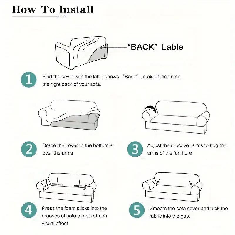 Leaf Pattern Quilted Sofa Cover with Ruffle, 1 Count Dustproof Sofa Slipcover, Fashion Couch Protector for Home Living Room, Home Decor, Elastic Furniture Protector