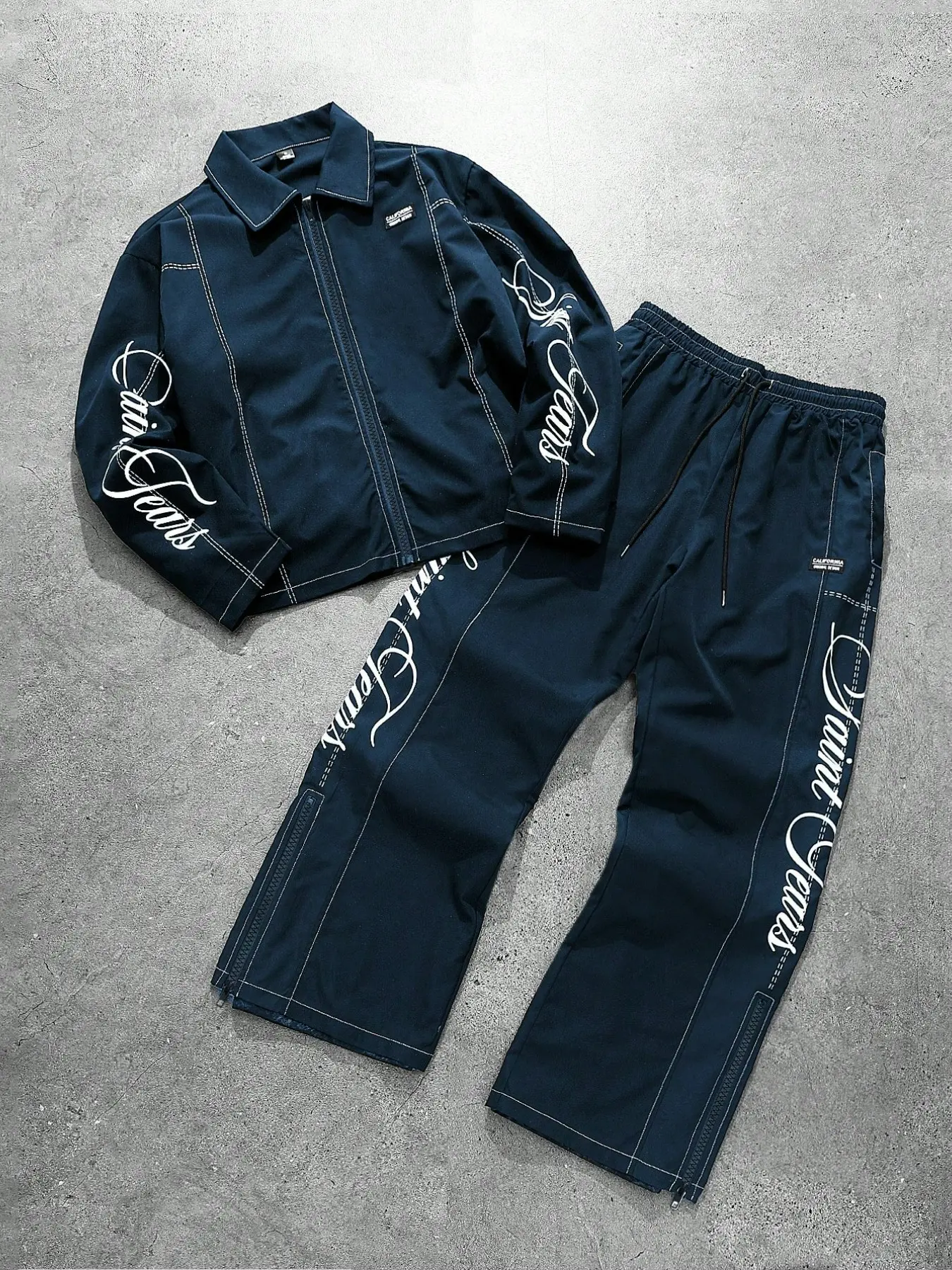 Men's Casual Jacket and Pants Set, Street Style, Daily Wear, Floral Pattern, Loose-Fitting, All Seasons, Comfortable Design