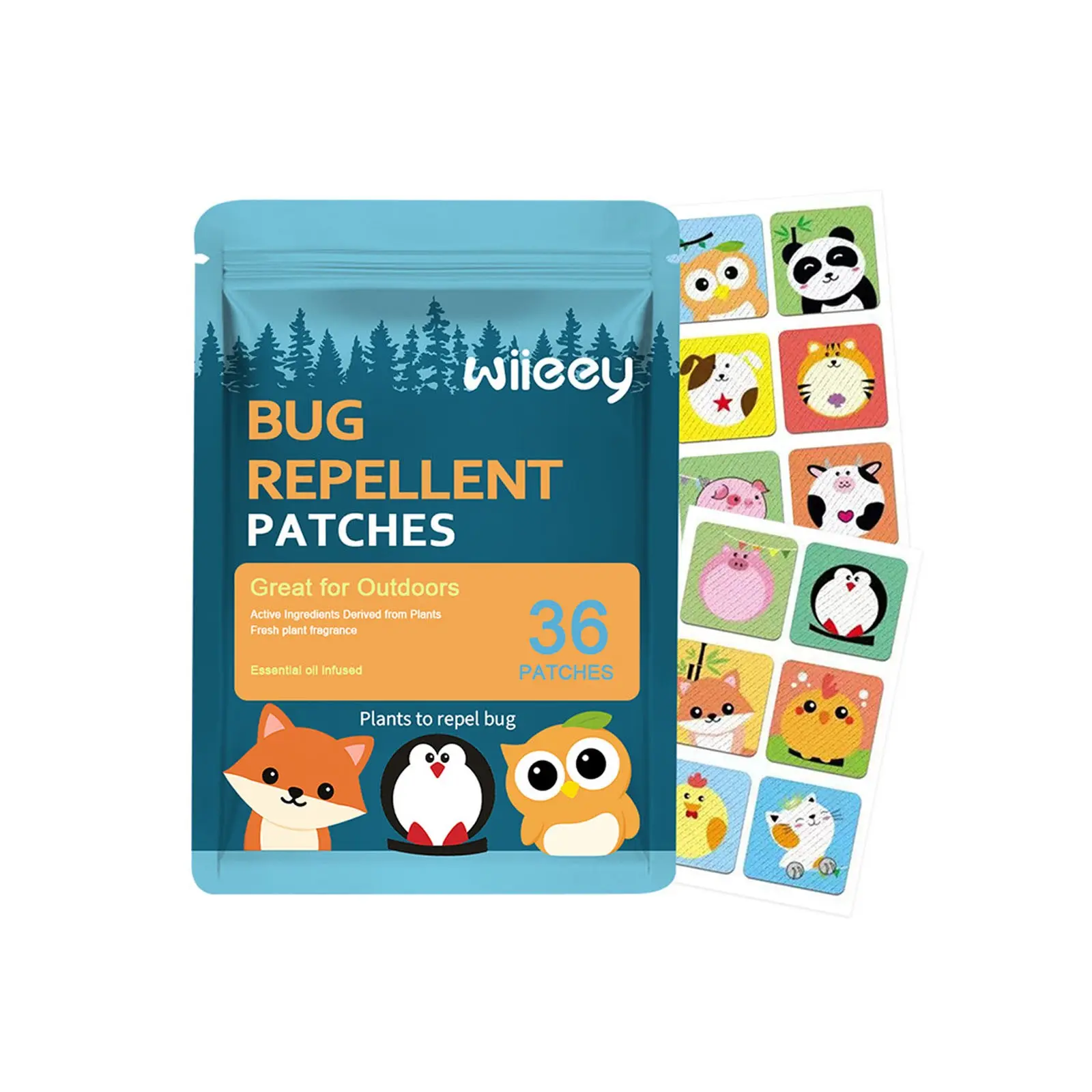 Animal Pattern Outdoor Mosquito Repellent Stickers, Cute Animal Designs, Stick on Clothes, Backpacks, Chairs, Long-Lasting Effect, Bug Repellent, Insect Repellent, Mosquito Repellent Patches