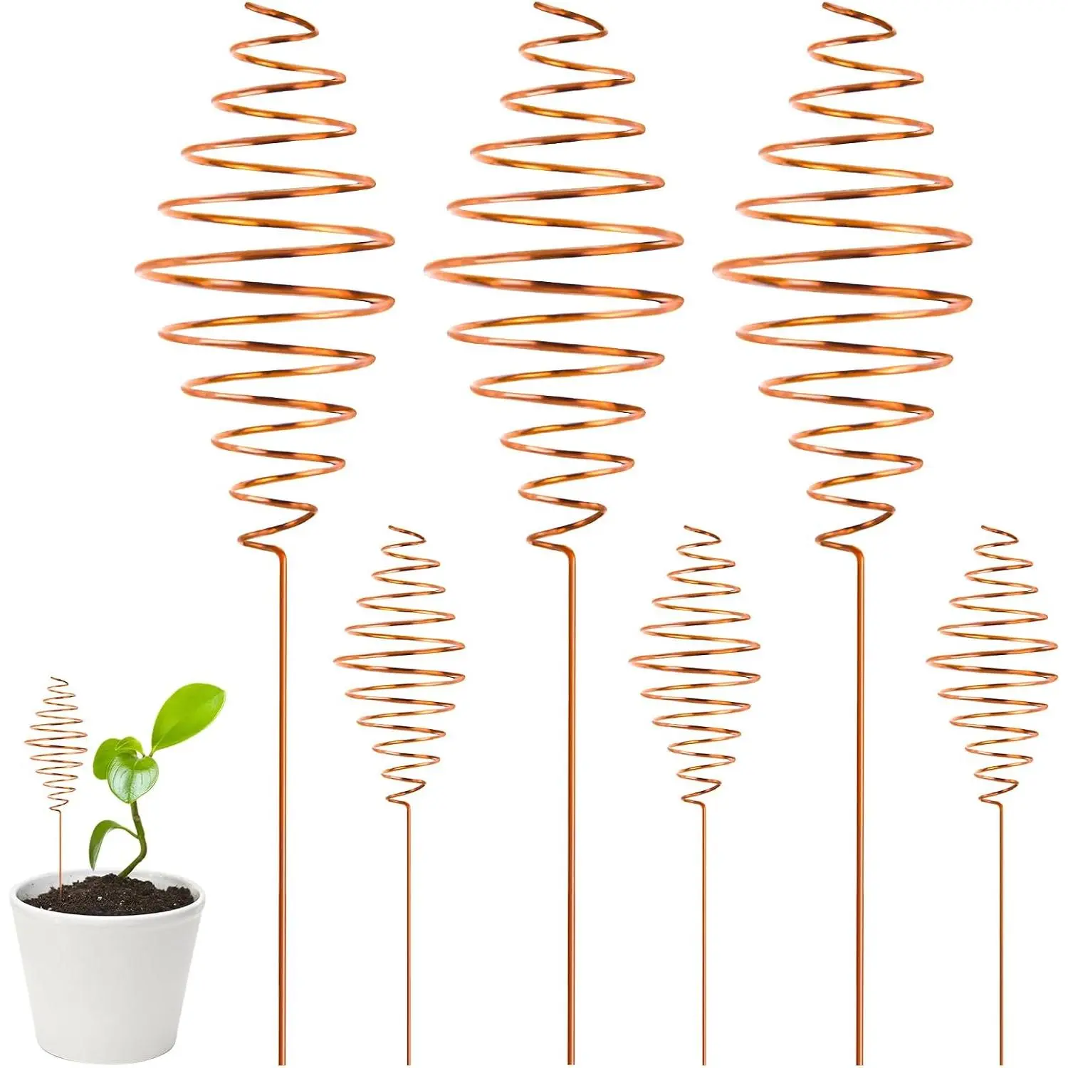 6 Pack Electroculture Plant Stakes Long Copper Garden Stakes Soft Copper Electro Culture Gardening Wire for Gardening Growing Plants and Vegetables