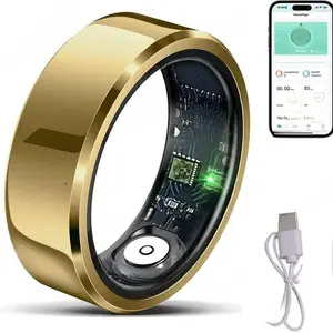 Smart Ring Blood Pressure Heart Rate Sleep Monitoring Smartring IP68 & 5ATM Waterproof Multi-sport Mode Smartring Man Women