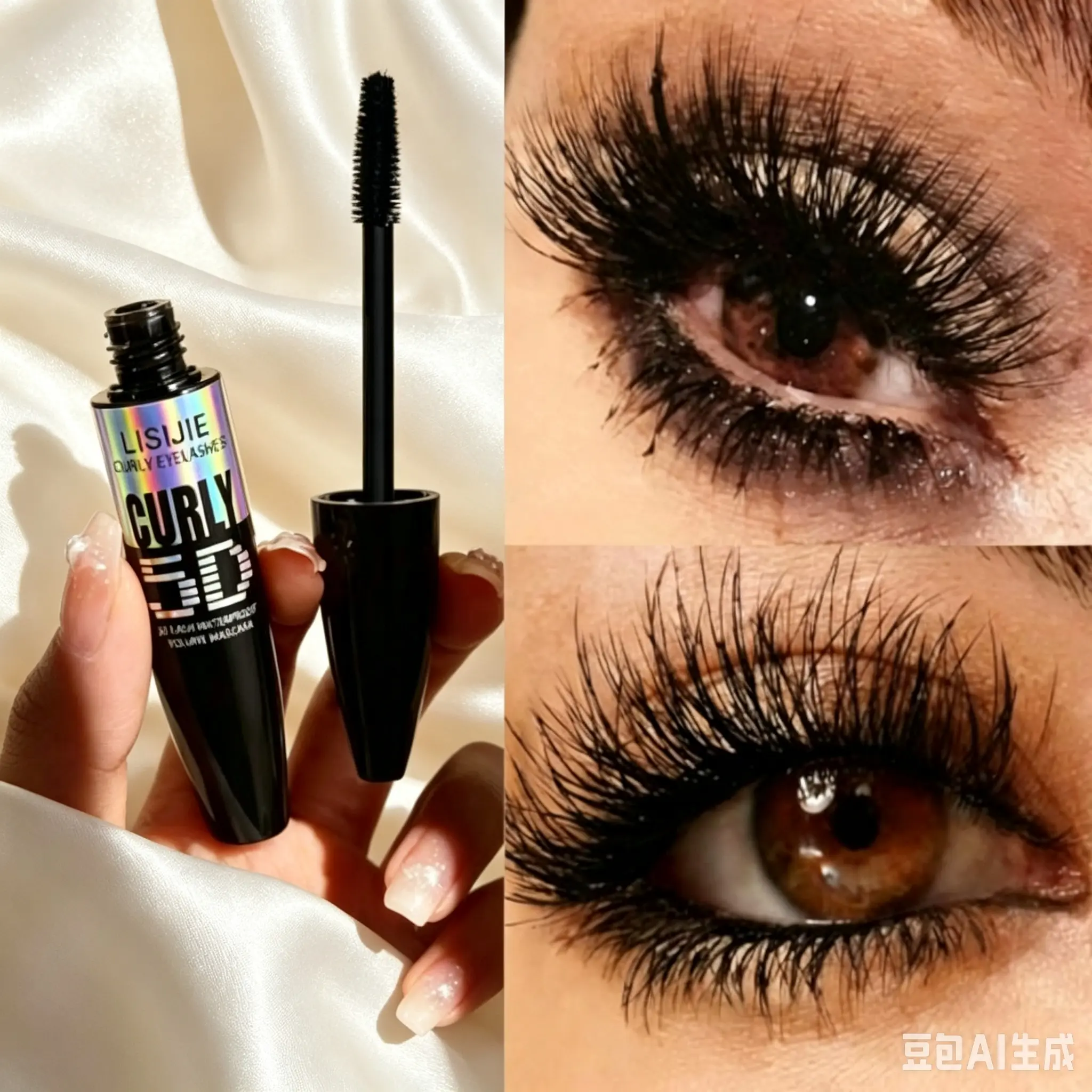 Long, thick, long-lasting and waterproof mascara - non-smudge and curling mascara base cream - Removable mascara growth liquid with warm water - easy-to-use mascara for beginners - Essential mascara set for makeup