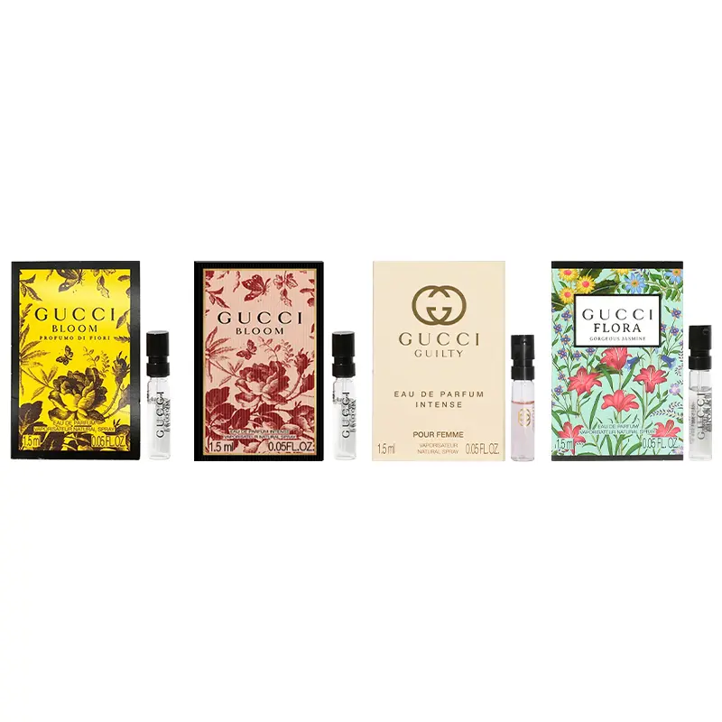 GUCCI Floral Delight/Dreamy/Passion Collection, Perfume Sample Set Four Piece Set, Eau De Parfum 1.5ml*4