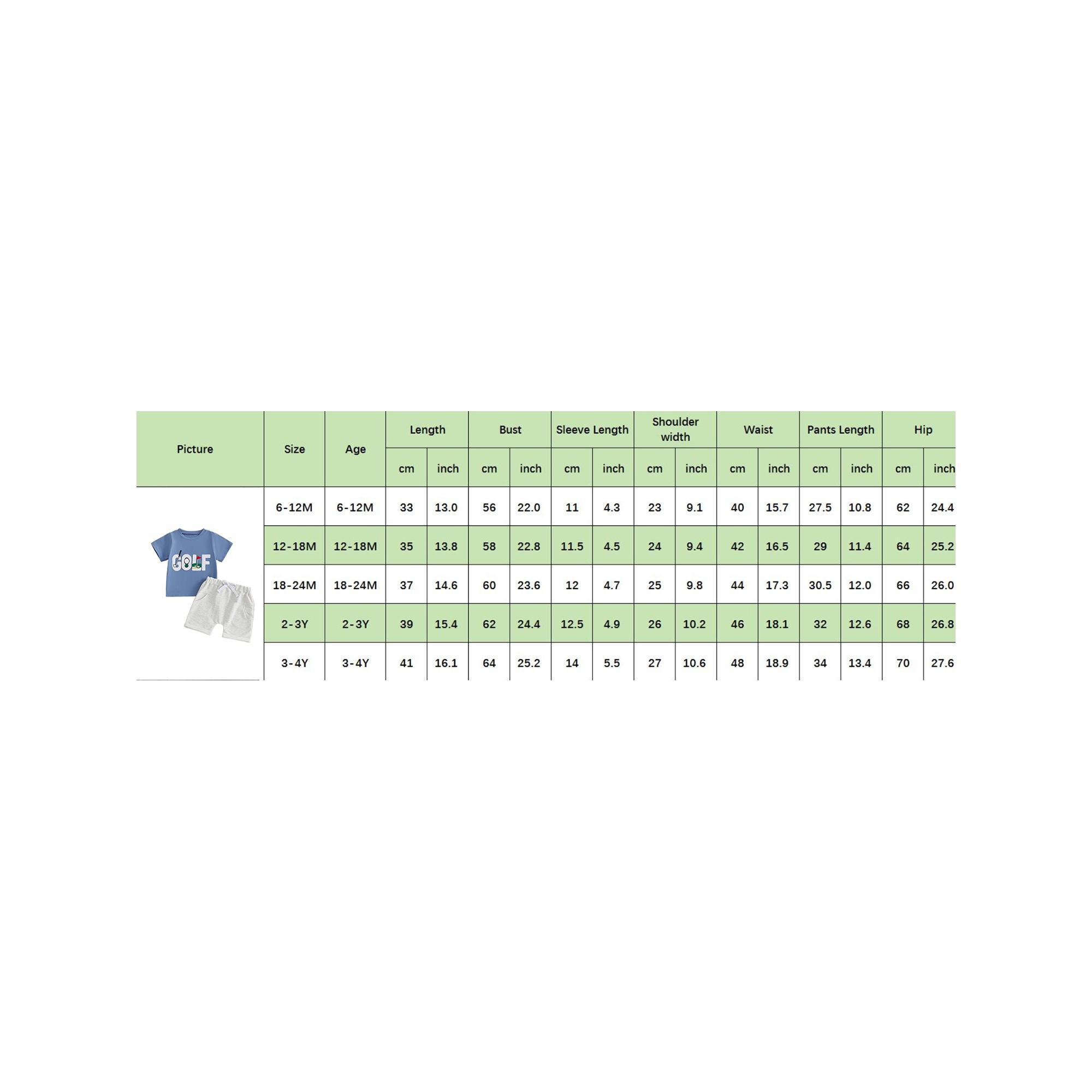 Summer Toddler Baby Boy Clothes Flagstick Golf Embroidery Short Sleeve T-Shirt and Solid Shorts Set Golf Outfits