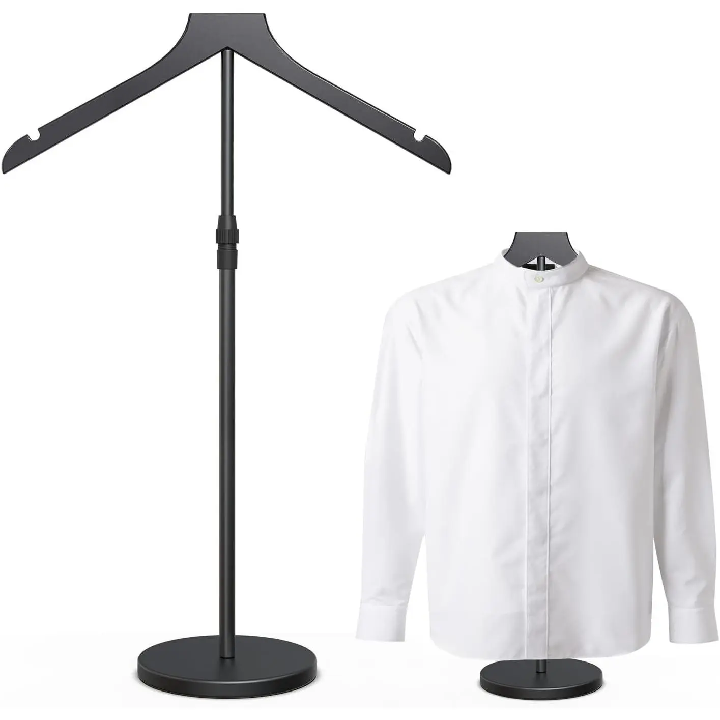 18-34 Inch Height Adjustable Shirt Display Stand, Stable Portable Mannequin Torso Dress Form Garment Rack Holder for T Shirt Jacket Coat, Ideal for Vendors Shop, Black