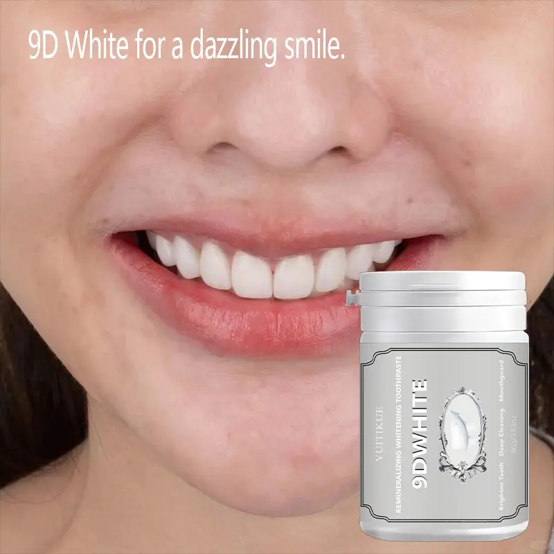 Yuitikue Glycerin Ascorbic Acid Tooth Powder, Remineralizing Teeth Whitener, Teeth Stain Remover, Teeth Brightening Powder, Antioxidant Deep Cleaning, Removes Coffee Smoke Tea Stains, 80g, Oral Care Essentials