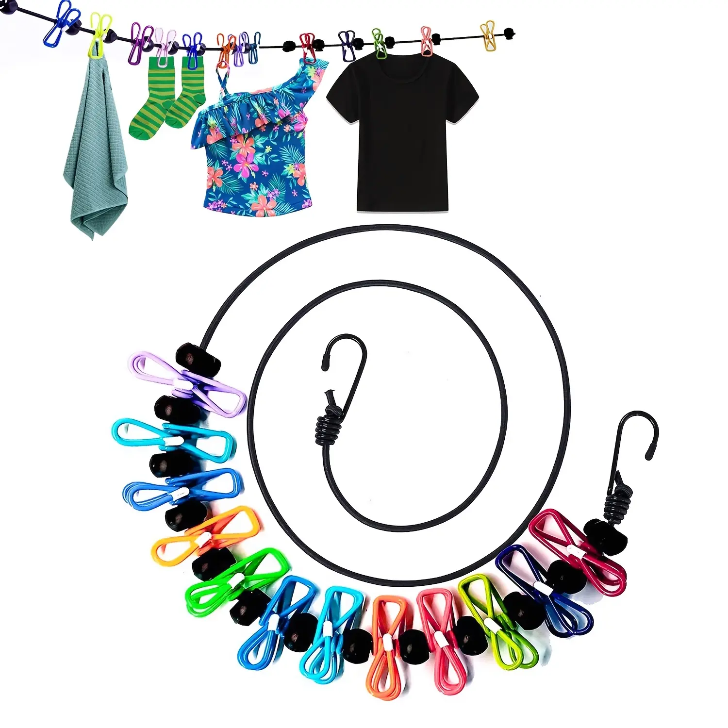 1 Set of 12 Foldable Travel Hangers with Clips, Portable Clothesline for Hotel Outdoor Travel, Universal Use, Polished Finish, Hanging