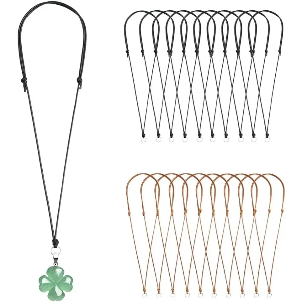 20 count  Craft  Cord Adjustable Necklaces for  Pendants Cord Necklace for  Making Men Women (Black+Brown)