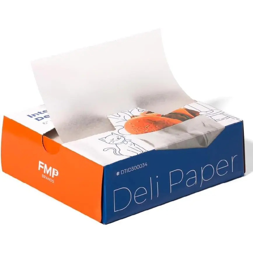[500 Pack] 6 x 10.75" Wax Paper Sheets for , Interfolded Precut Deli Paper, Pop Up -Proof Sandwich Paper Wraps,  for Lunch,  Basket, Microwave Cover, BBQ