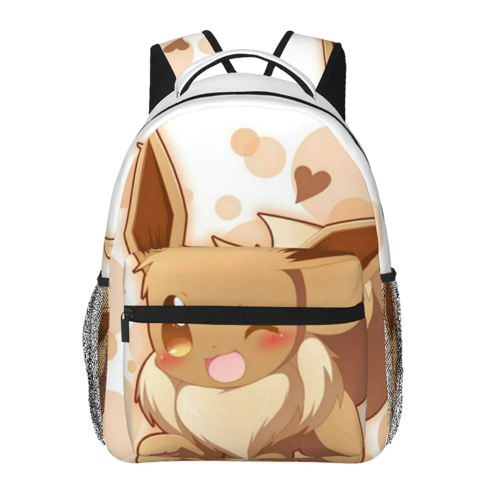 Anime Eevee3 Printed Backpack, Cute School bag for Girls Boys Teens, Cartoon Backpacks Kawaii Kids Lightweight backpack with adjustable straps Bookbag, Travel, School, College, Work, Backpack, Daily Use