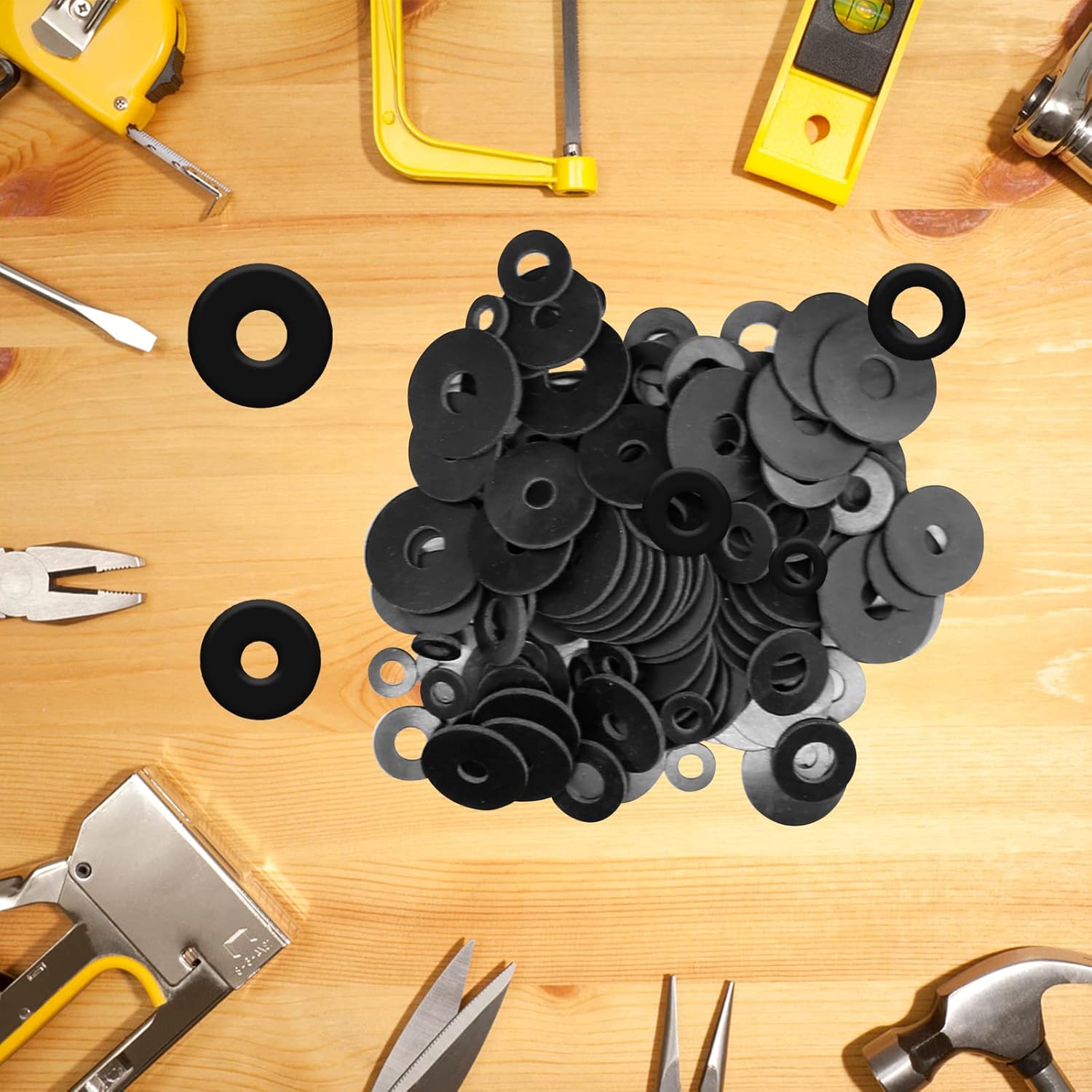 120 count Rubber Washer Kit, 12/18/20/25/30mm Flat Heavy Duty Washers for , Grommets  Screws Household Plumbing Appliances Faucets Glass Shower Door Black
