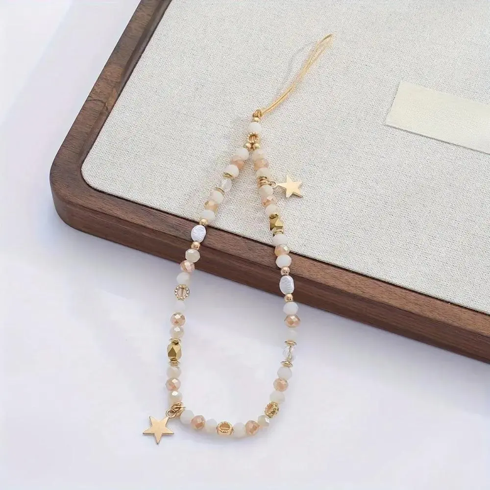 2026 New Minimalist Crystal & Star Phone Chain, Elegant Phone Lanyard, Exquisite Wrist Strap for Phones, Cameras & Keys