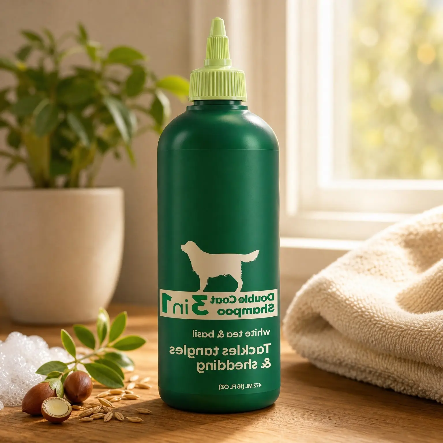 Deshedding Hypoallergenic Dog Shampoo & Conditioner, 16 oz – 3-in-1 Deodorizing Formula for Dogs & Puppies, 98.5% Natural Origin IngredientsGift