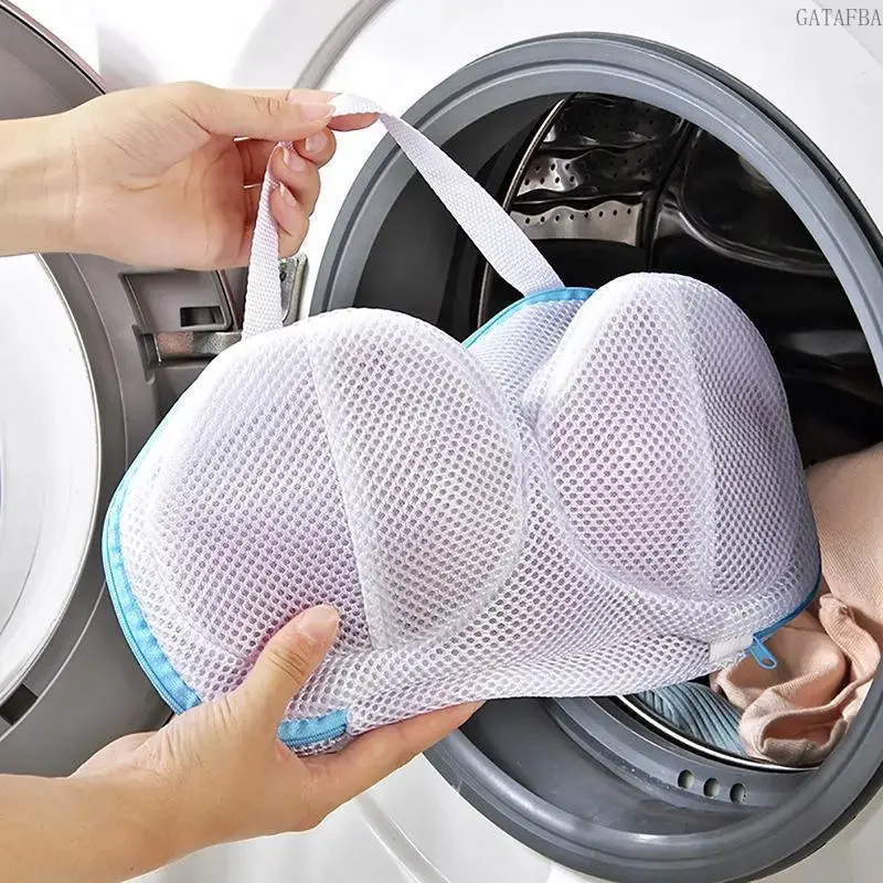 2pc Mesh Laundry Bag, Bra & Underwear Protector, Anti-Deformation Zipper Wash Pouch, Durable Delicates Bag for Washing Machine, Practical Home Laundry Supply & Gift
