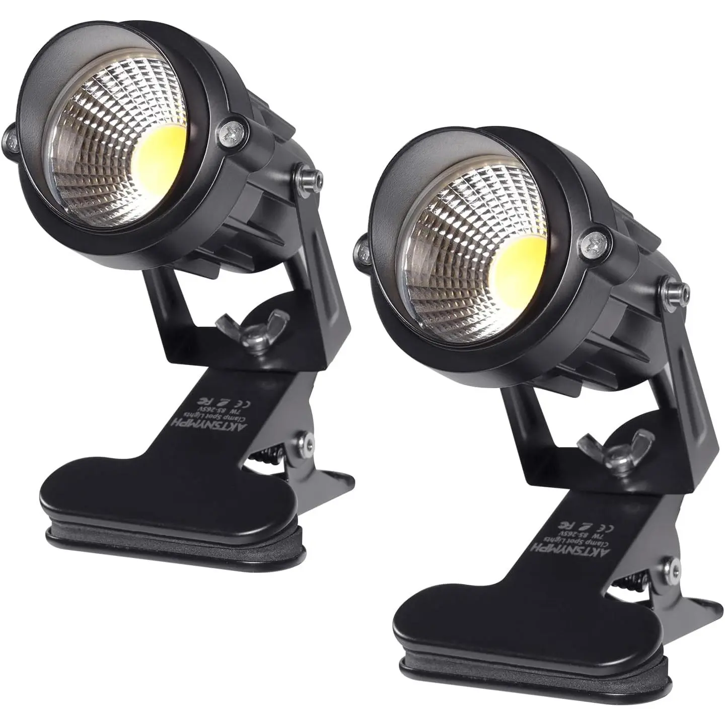 LED Clamp Spot Lights,Indoor  Decor Accent Lighting,Clip  Lights Warm White 3000K Uplights with 9.8FT Cord and  for Trade Show,Workshop,Billboard,Desk Lighting,2Pack