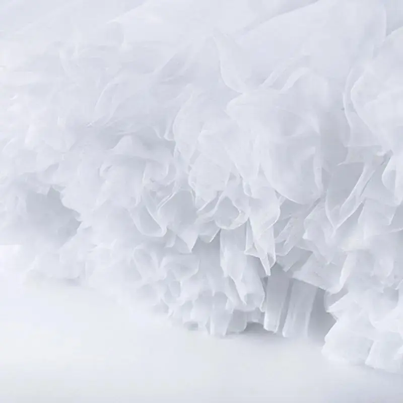 Women's Ruffled Bubble Petticoat, Short Tutu Style No-Hoop Underskirt for Prom Dresses, Acrylic Female All Seasons Bottoms, Polyester