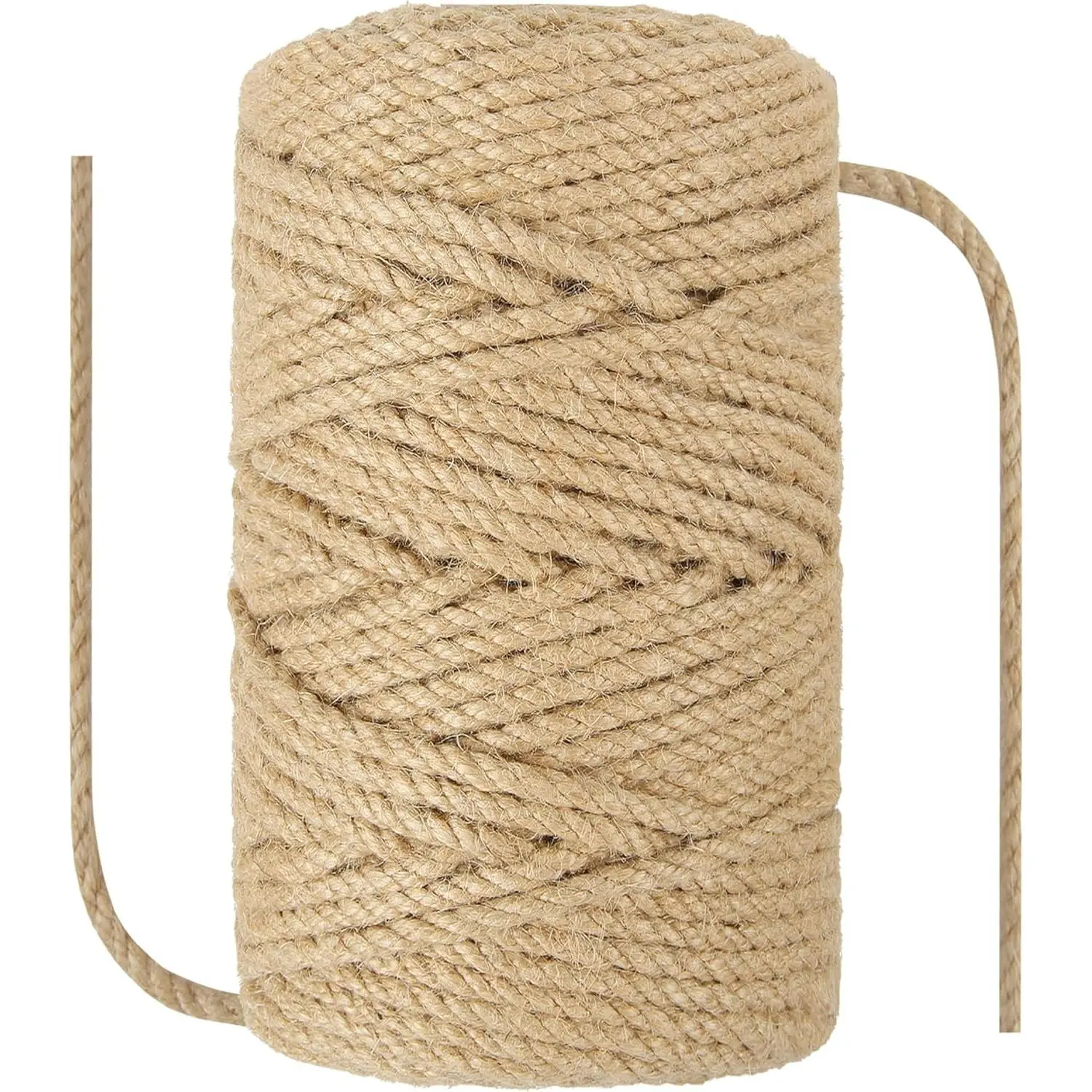 1/4 in (6 mm) X 328 Ft (100 Meters) Natural Sisal Hemp Rope Heavy Duty Thick Twine for Cat Scratcher Post Tree, Garden, Binding, Crafts Packing Material