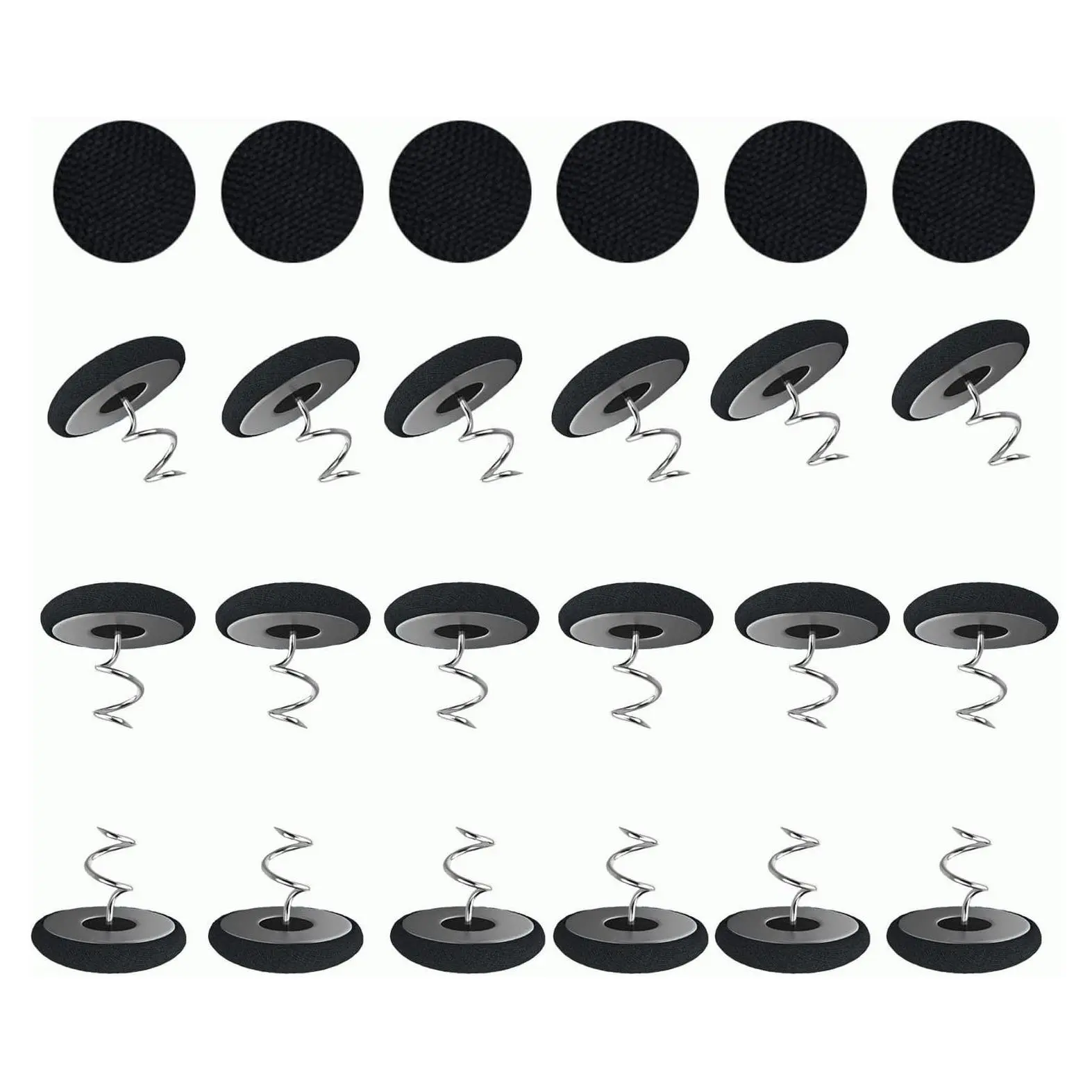 24 Pack Black Upholstery Pin Assortment - Bedskirt Pins, Upholstery Screws, Headliner Pins, Tacks & Fabric Covered Button Twist Pins for Slipcovers and BedskirtsGift