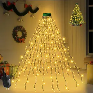 Christmas Tree Lights Indoor 400 LED Christmas Lights for Tree Twinkle Timer 8 Modes  6.6FT x 16 Lines for Christmas Decorations Outdoor with Memory Function, Warm White
