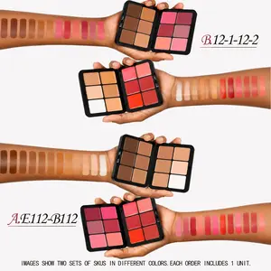 12 Color Cream Concealer & Blush Palette Set, 2 Boxes Cosmetics Makeup Palette, Long-lasting Natural Flawless Concealer and Soft Glow Blush, Professional Makeup Set for Women & Girls