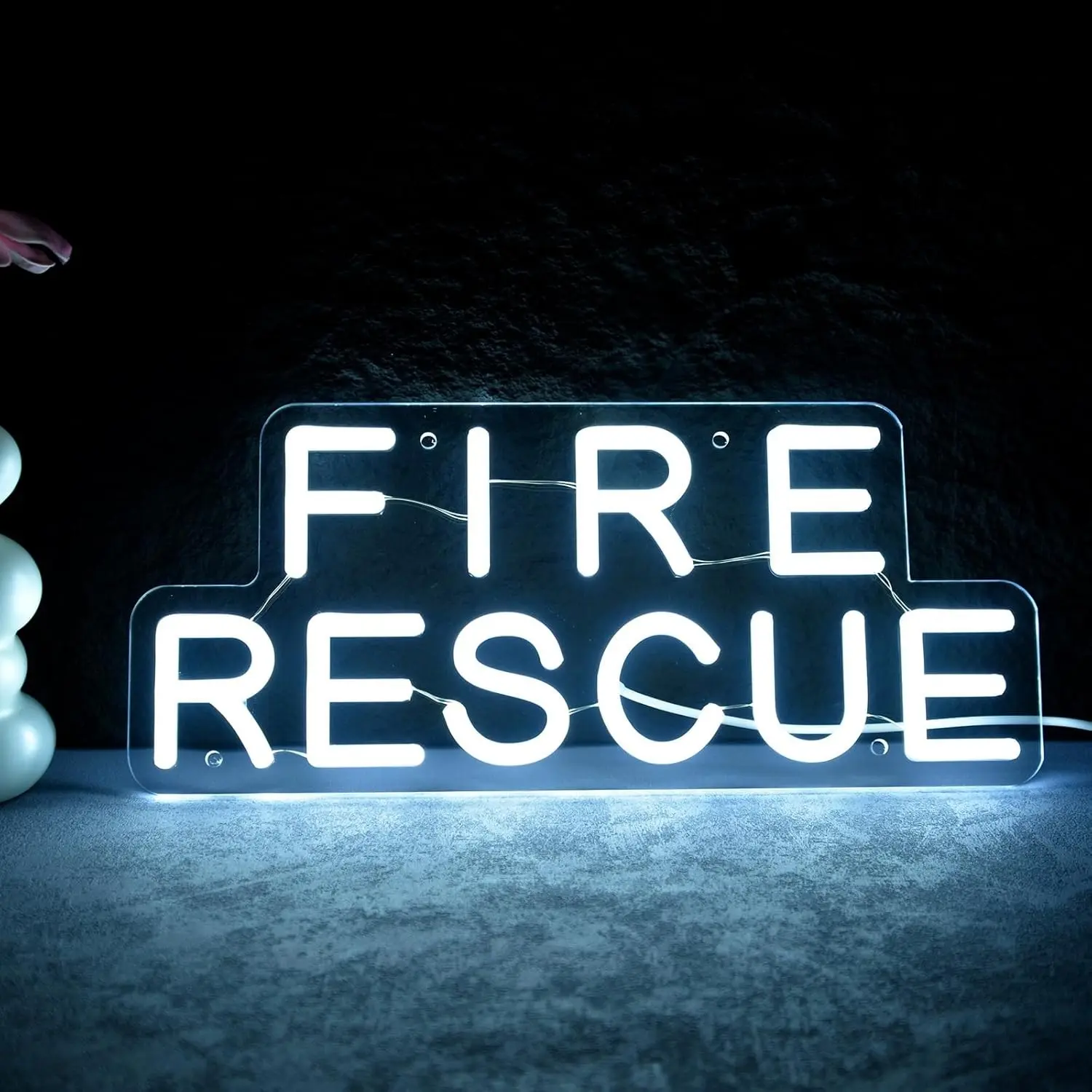 Personalized Firefighter Neon Light, Emergency Rescue LED Sign for Wall Decoration, Firefighter Gift, Father's Day Present