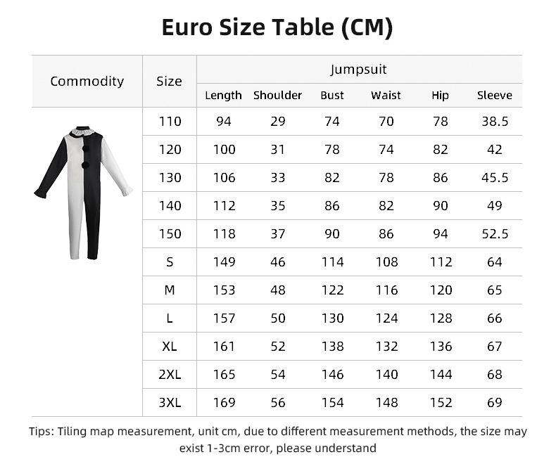 Horror Clown Cosplay Costume Halloween Scary Role Playing Clown Outfit